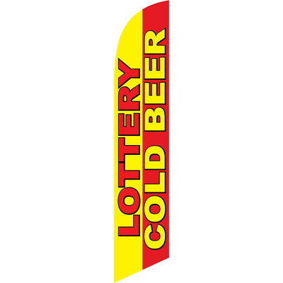 Lottery Cold Beer 2 1/2 ft X 11 1/2 ft Windless Swooper Flag