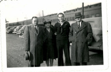 4 Lot Vintage Photos WW2 Navy Army Cars Military Men Amateur B W Photo -8249
