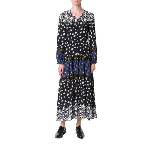 suno silk floral sheath dress SUNO Size 2 Black Blue Silk Elastane Abstract floral Sleeveless Dress  Sui  Generis Designer Consignment