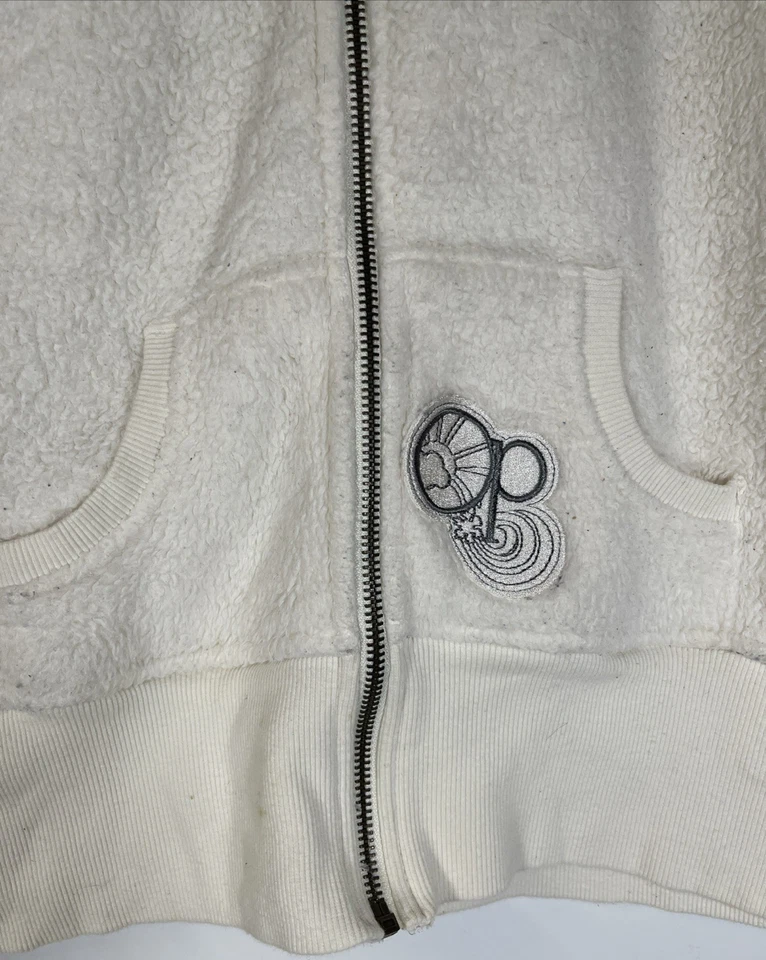 Vintage OP Hoodie Vest Kids Large 11/15 Winter White Full Zip READ ALL - Image 2 of 4