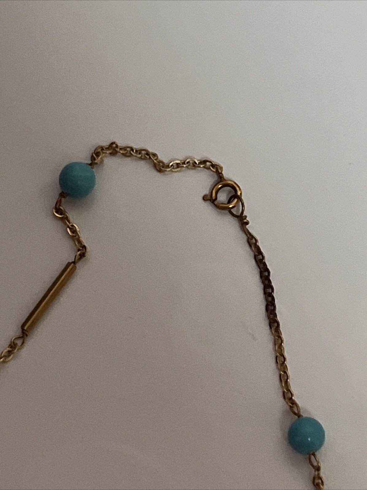 585 Real Gold Turquoise Necklace 16” - image 8
