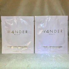 2x Wander Beauty Baggage Claim Gold Eye Masks (2 Pairs Total) NWOB, Sealed