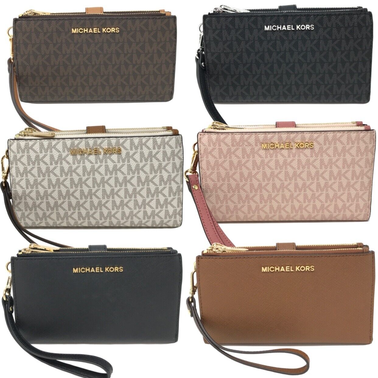 michael kors double zip purse