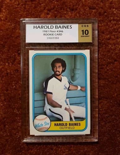 *HAROLD BAINES* 1981 Fleer #346 *CGS 10* RC Rookie Card