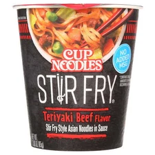 (6 pack) Nissin Foods Cup Noodles Stir Fry Ramen Noodles, Teriyaki Beef Flavor