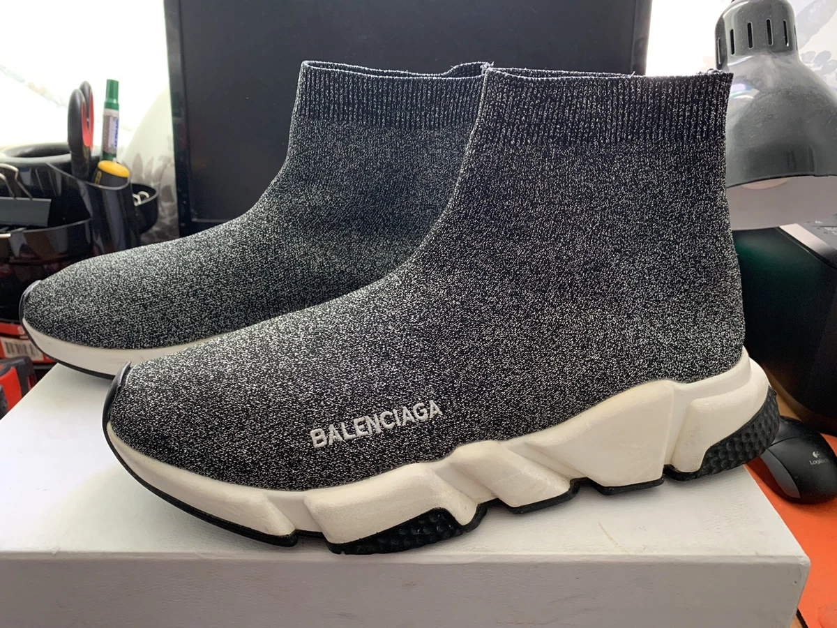 1249 Authentic BALENCIAGA Speed Trainer Mens Black Gray Sneakers Sz44 EU FS eBay #10 1249 Authentic BALENCIAGA Speed Trainer Mens Black Gray Sneakers Sz44 EU FS eBay