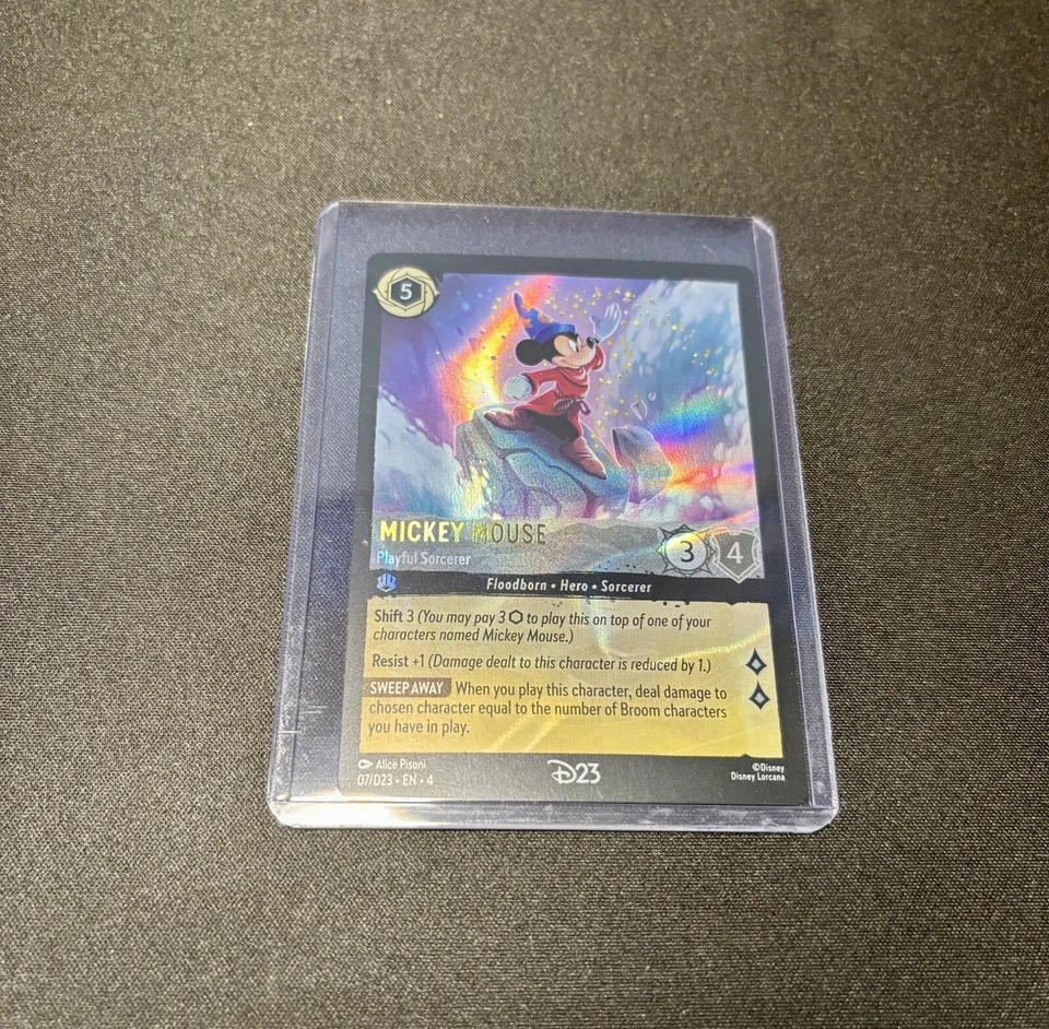 Disney D23 Expo Lorcana Promo Set Mickey Mouse Playful Sorcerer Card Pin Pack - Image 4 of 4