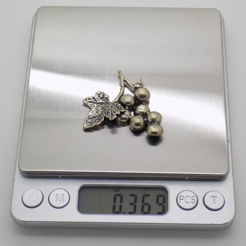 Vintage Italien Fait à la Main Véritable Argent Raisins Plat Miniature Figurine - Photo 9 sur 15