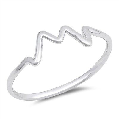 Zigzag Plain Band .925 Sterling Silver Ring Sizes 4-10