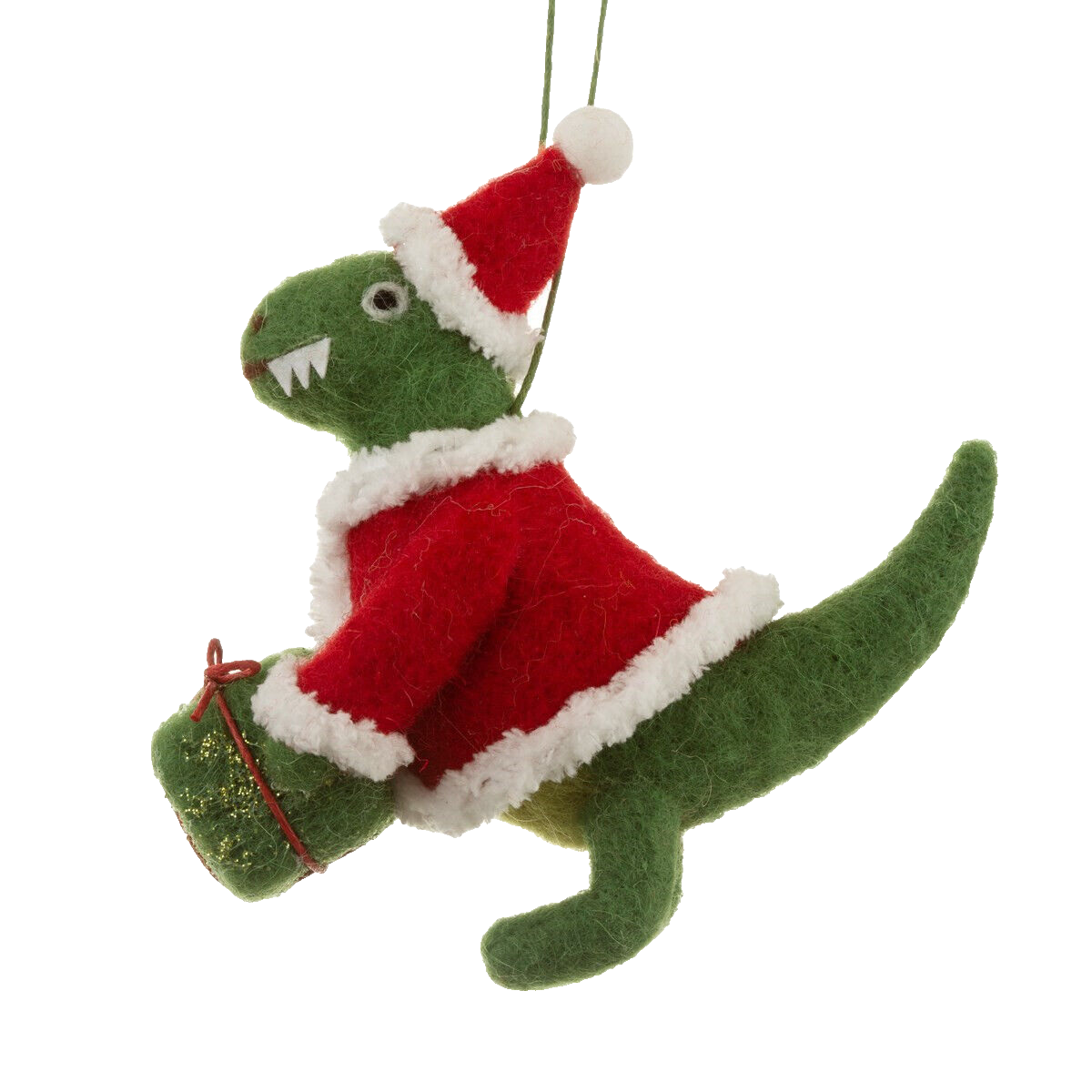 Sass & Belle Roarsome Santa Dinosaur Dino Felt Christmas Tree Hanging Decoration