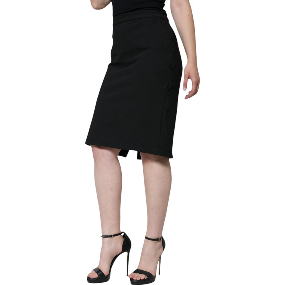 GF FERRE Skirt Black Straight Pencil Cut Knee Length Women IT46/US12/XL 300usd Foto 2 de 4