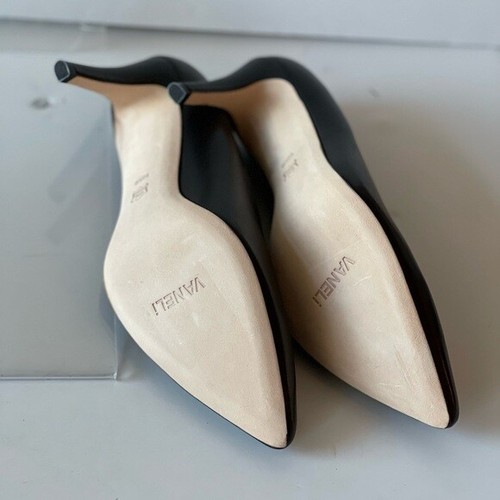 NWT! ($150) VANELi Black Leather Pumps Heels Pointed Toe Stiletto Heels, Sz 10M - Picture 7 of 8