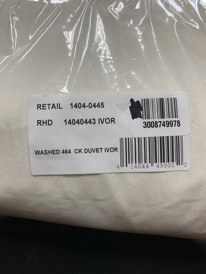 Edredón Restoration Hardware Italiano 464 Algodón Percal Cali King Marfil Natural Foto 2 de 4