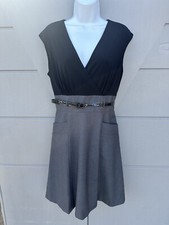 CALVIN KLEIN Color Block Cap Sleeves Fit & Flare Dress Workwear Career Sz 4