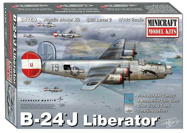 Набор пластиковых моделей самолета Minicraft B-24J Liberator 1/144 14750