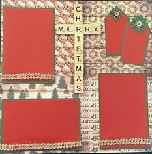 12X12 MERRY CHRISTMAS PREMADE SCRAPBOOK PAGE LAYOUT - TONYA 4459