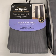42" X 84 Thermaback Blackout Curtain Panels Gray - Eclipse 2 Panels