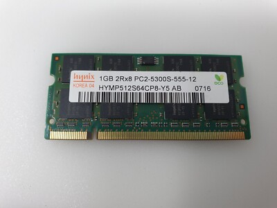 Acer Aspire 5535 RAM Arbeitsspeicher 1GB 2Rx8 DDR2 PC2-5300S Hynix HYMP512S64CP8-Y5