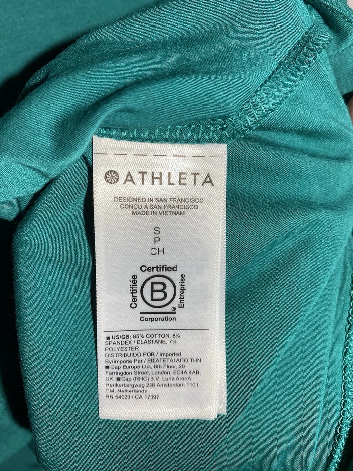 Camisa atlética de manga corta Athleta lados apresurados para mujer mediana espuma de mar B12 Foto 3 de 4