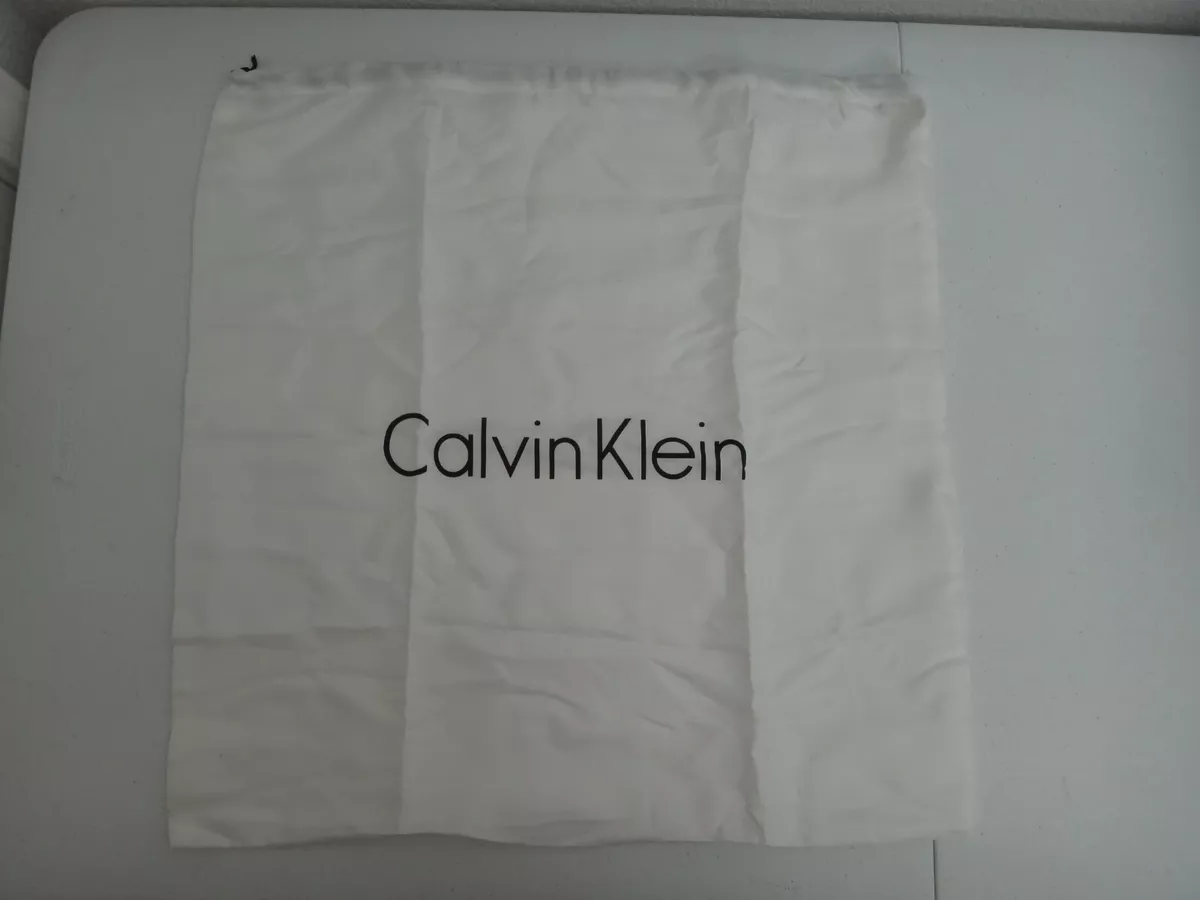 CALVIN KLEIN Women s White CK Dust Bag Cover Large Pouch Black Logo 20