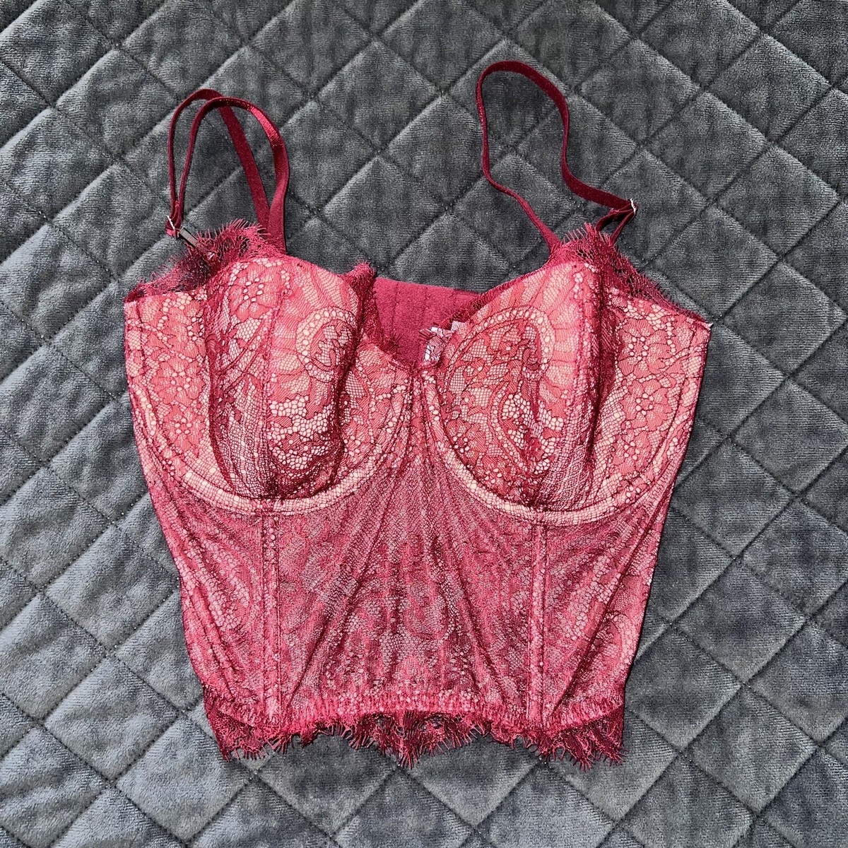 Victoria Secret Corset 32D Bustier Top Bra Dream Angels Crop