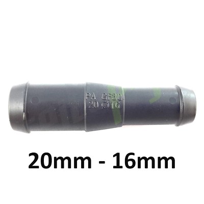 Gerade mit Widerhaken 20mm - 16mm Anschluss Rohre Fassung Luft Fuel Wasser