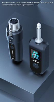 UHF Wireless Audio Transmitter and Receiver System, 6.35mm Interface, Anti-Inter