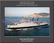 USS Oak Hill LSD 7 Personalized Canvas Ship P...
