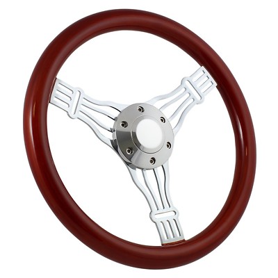 58-63.5 All Ford (excl. T-bird, Falcon, Comet) 14'' Wood Billet Polished Steer...