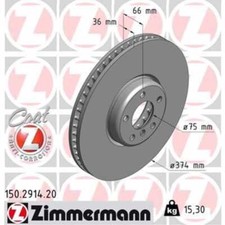 ZIMMERMANN Bremsscheibe �374 bel�ftet vorne links f�r BMW 7er 5er Gran Turismo