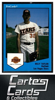 Billy Taylor 1989 ProCards Minor League Team Sets #3  Las Vegas Stars