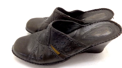 Clarks Artisan Collection 74534 Femmes Espresso Cuir Mules Talon Shoes Taille 8m - Photo 1/4