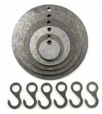 AR500 Steel Target 3,4,6,8,10,12" NRA Action Pistol Plate 6pc Set With Hooks