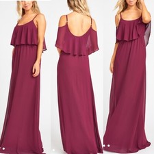 Show me Your MuMu NWT Caitlin Ruffle Maxi Dress M