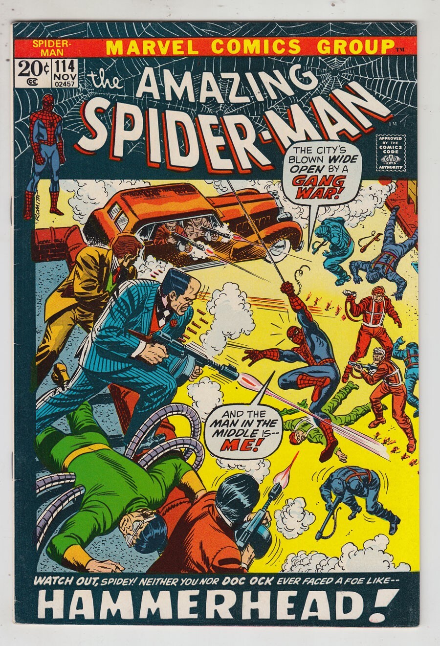 Amazing SpiderMan 114 (Marvel 1972) VF/NM 1st full Hammerhead PENN