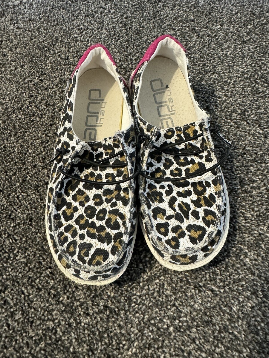Hey Dude Wendy Cheetah Youth Girls Shoes Size