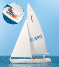 Preiser 10677 Segler (2) Segelboot Korsar 2 Figuren Fertigmodell Neu+OVP