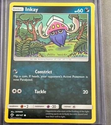 Inkay 89/147 Pokemon Burning Shadows Darkness Common LP