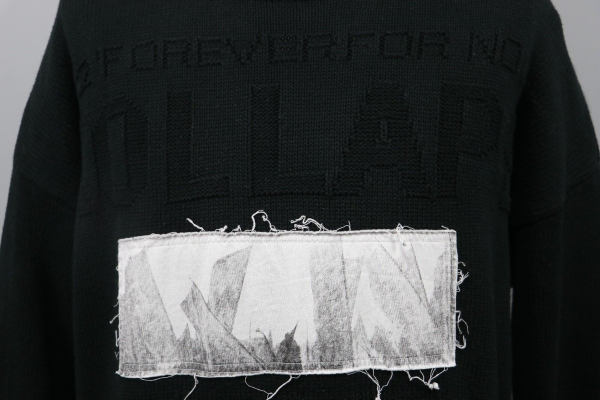 RAF SIMONS ARCHIVE REDUX SS21 Black Knit Cotton Oversize Sweater