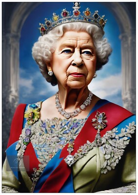 Elizabeth ll Queen Vereinigtes Königreich UK Königliche Familie Wanddeko Home Kunstdrucke A4