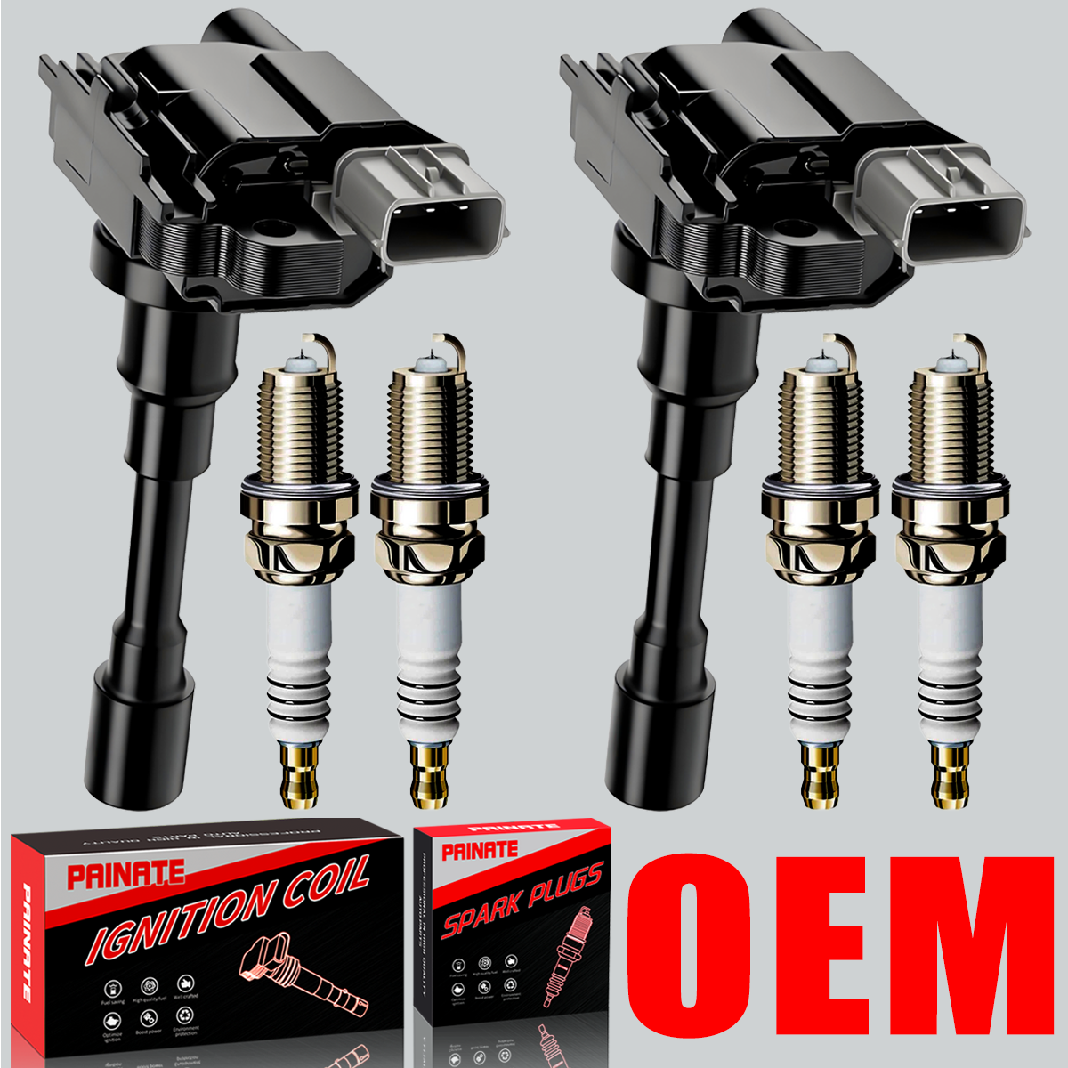 Brand 2X OEM Ignition Coil & 4X Iridium Spark Plug For Suzuki Swift Esteem UF280
