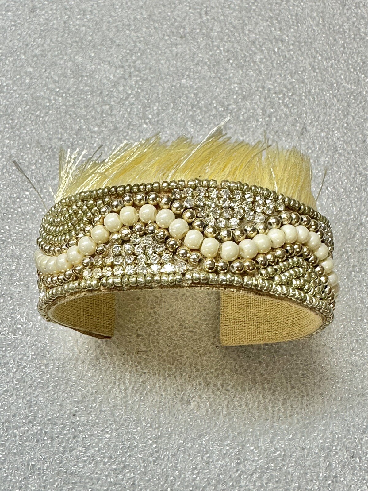 Handmade Adjustable Cuff Bracelet Rhinestone Pear… - image 3