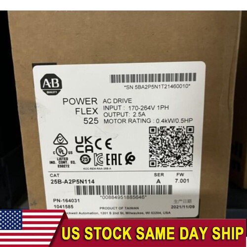 Allen-Bradley PowerFlex 525 25B-A2P5N114 - Inverter AC 0.4kW 0.5Hp Nuovo