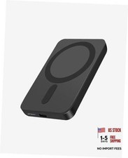 Mini MagSafe-Compatible Portable Charger, 5000mAh 5W Compact Magnetic Black