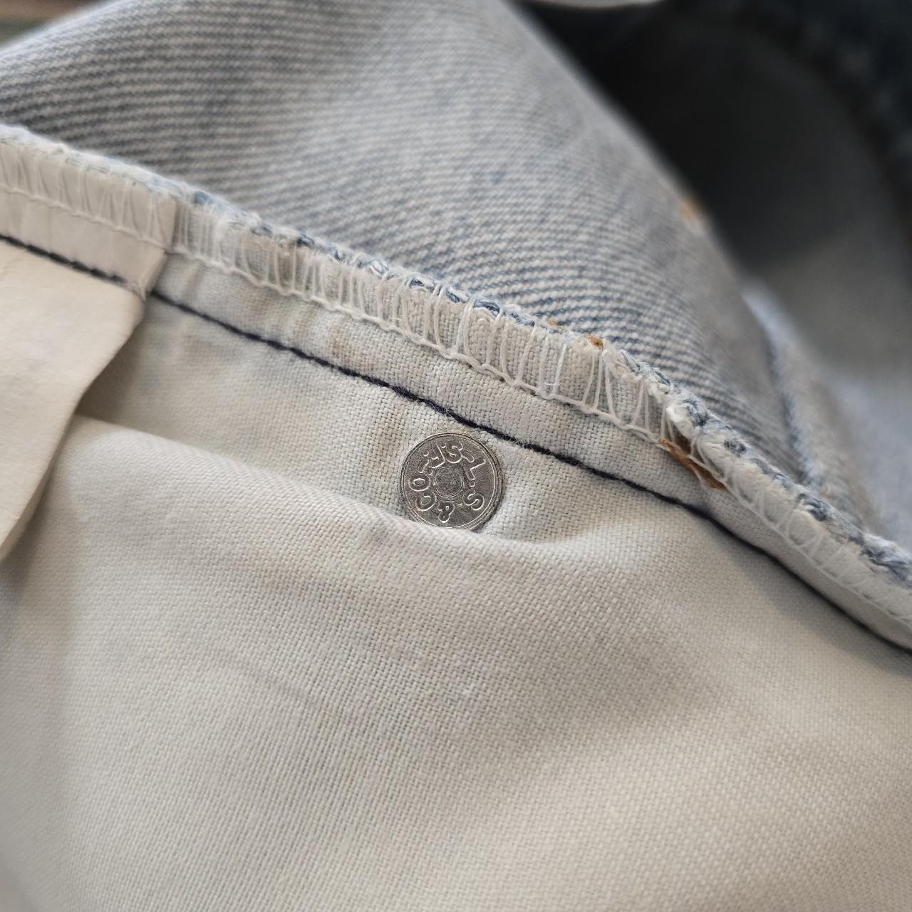 Vintage 60's Levi's Light Blue Denim Straight Leg Men's Jeans 38x34 Awesome Fade thumbnail 7