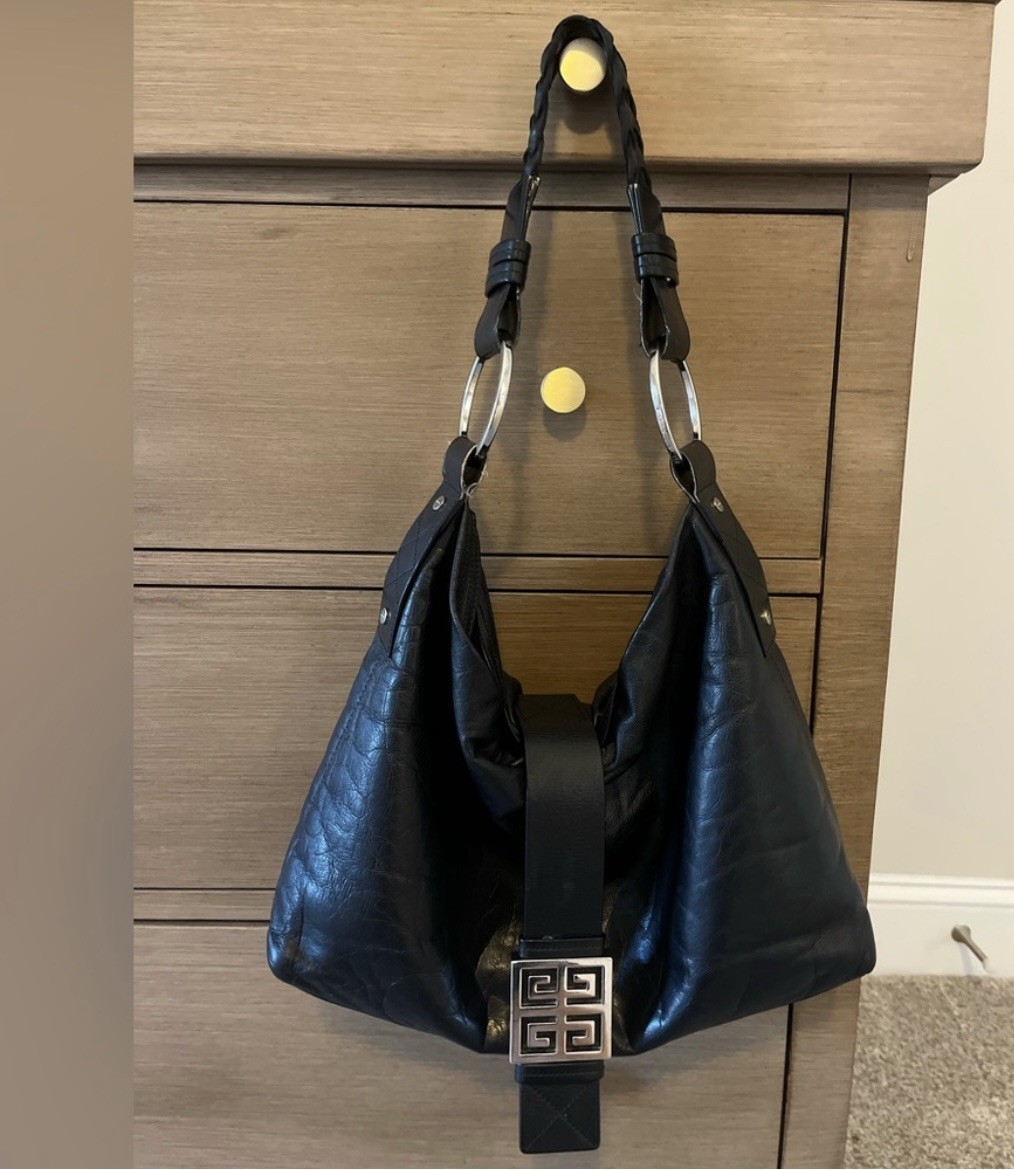 Givenchy Black Leather Intentionally Distressed H… - image 1