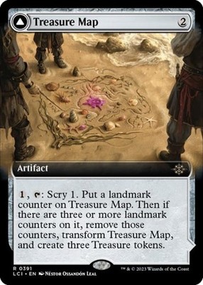 Treasure Map (Extended Art) - LCI MTG - Light Play