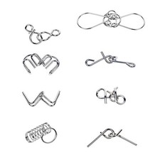 8x Metal Crafts Chinese Ring Puzzle IQ Brain Teaser Kid Adult Educational Toys