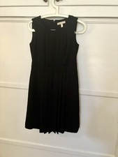 Classic LBD Pleated Knee Length Sleeveless Black Dress Banana Republic Work