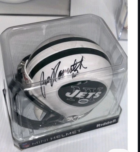 Joe Namath Riddell Hand Signed Mini Helmet NY Jets HOF NFL Hologram Certified